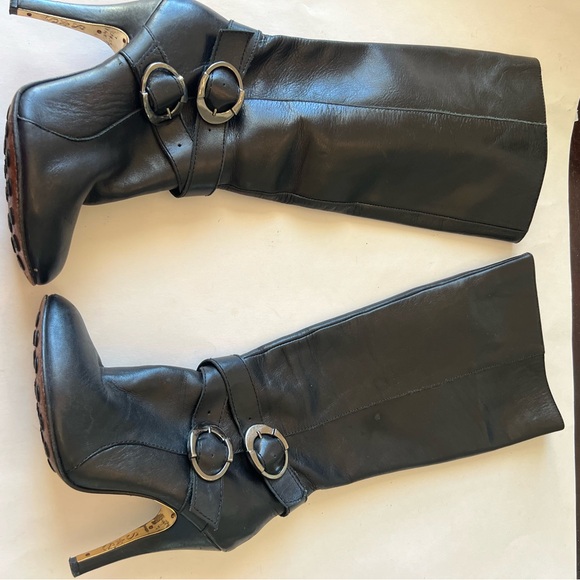 Shane & Shawn Boardroom Rockstars biker heeled  black boots size 8 - Picture 7 of 11